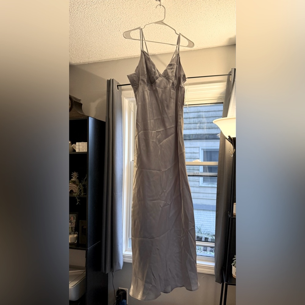 Wild Fable Gray Satin Dress